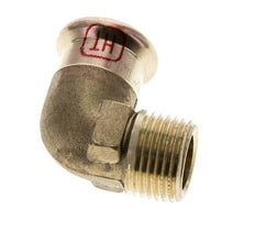 90 graden L-Perskoppeling - 18mm Persmof & R 1/2'' Buiseinde - Koperlegering