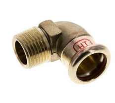 90 graden L-Perskoppeling - 18mm Persmof & R 1/2'' Buiseinde - Koperlegering