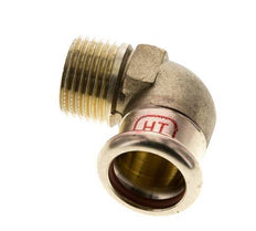 90 graden L-Perskoppeling - 18mm Persmof & R 1/2'' Buiseinde - Koperlegering