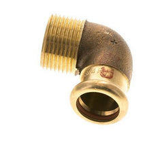 90 graden L-Perskoppeling - 18mm Persmof & R 3/4'' Buiseinde - Koperlegering
