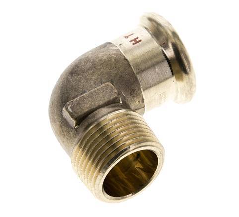 90 graden L-Perskoppeling - 22mm Persmof & R 3/4'' Buiseinde - Koperlegering