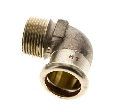90 graden L-Perskoppeling - 22mm Persmof & R 3/4'' Buiseinde - Koperlegering