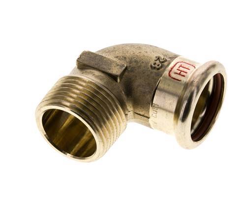 90deg Elbow Press Fitting - 28mm Female & R 1'' Male - Copper alloy