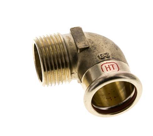 90deg Elbow Press Fitting - 28mm Female & R 1'' Male - Copper alloy