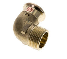 90 graden L-Perskoppeling - 28mm Persmof & R 1'' Buiseinde - Koperlegering