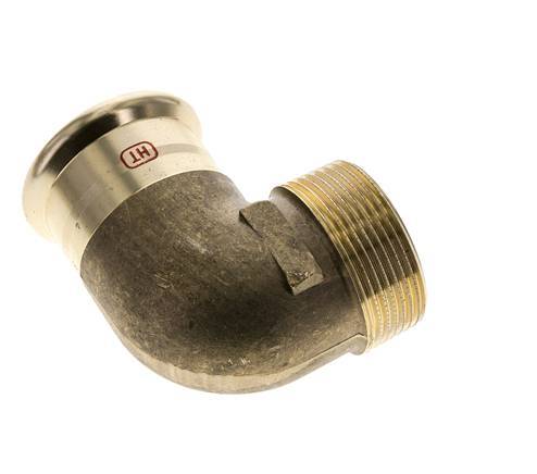 90 graden L-Perskoppeling - 42mm Persmof & R 1-1/2'' Buiseinde - Koperlegering
