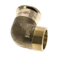 90 graden L-Perskoppeling - 42mm Persmof & R 1-1/2'' Buiseinde - Koperlegering
