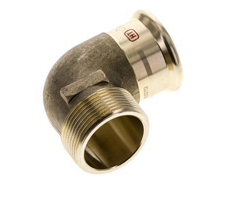 90 graden L-Perskoppeling - 42mm Persmof & R 1-1/2'' Buiseinde - Koperlegering