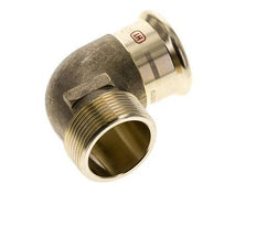 90 graden L-Perskoppeling - 42mm Persmof & R 1-1/2'' Buiseinde - Koperlegering