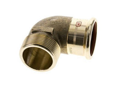 90 graden L-Perskoppeling - 42mm Persmof & R 1-1/2'' Buiseinde - Koperlegering