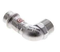 90deg Elbow Press Fitting - 15mm Female & R 1/2'' Male - Stainless Steel