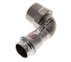 90 graden L-Perskoppeling - 18mm Persmof & R 3/4'' Buiseinde - RVS