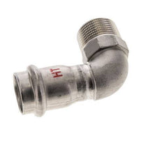 90 graden L-Perskoppeling - 22mm Persmof & R 3/4'' Buiseinde - RVS