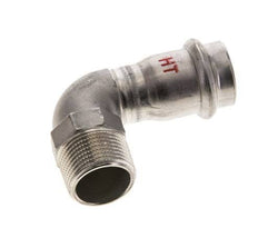 90 graden L-Perskoppeling - 22mm Persmof & R 3/4'' Buiseinde - RVS