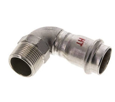 90 graden L-Perskoppeling - 22mm Persmof & R 3/4'' Buiseinde - RVS