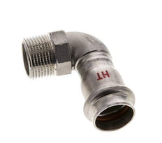 90 graden L-Perskoppeling - 22mm Persmof & R 3/4'' Buiseinde - RVS