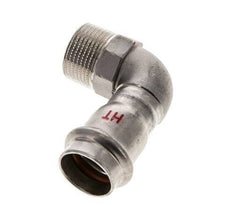 90 graden L-Perskoppeling - 22mm Persmof & R 3/4'' Buiseinde - RVS