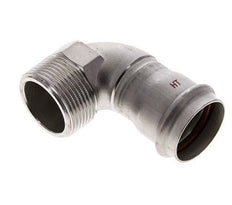 90 graden L-Perskoppeling - 35mm Persmof & R 1-1/4'' Buiseinde - RVS