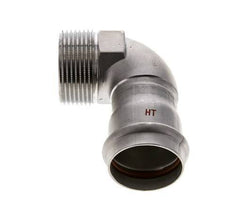 90 graden L-Perskoppeling - 35mm Persmof & R 1-1/4'' Buiseinde - RVS