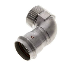 90 graden L-Perskoppeling - 35mm Persmof & R 1-1/4'' Buiseinde - RVS