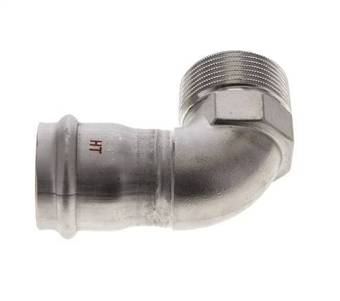 90 graden L-Perskoppeling - 35mm Persmof & R 1-1/4'' Buiseinde - RVS