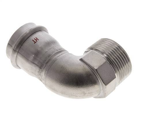 90 graden L-Perskoppeling - 35mm Persmof & R 1-1/4'' Buiseinde - RVS