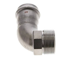 90 graden L-Perskoppeling - 35mm Persmof & R 1-1/4'' Buiseinde - RVS