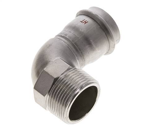 90 graden L-Perskoppeling - 35mm Persmof & R 1-1/4'' Buiseinde - RVS