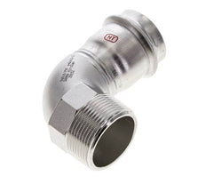 90 graden L-Perskoppeling - 42mm Persmof & R 1-1/2'' Buiseinde - RVS