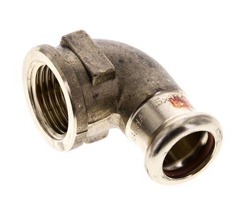 90 graden L-Perskoppeling - 15mm & Rp 1/2'' Persmof - Koperlegering