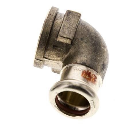90 graden L-Perskoppeling - 15mm & Rp 1/2'' Persmof - Koperlegering