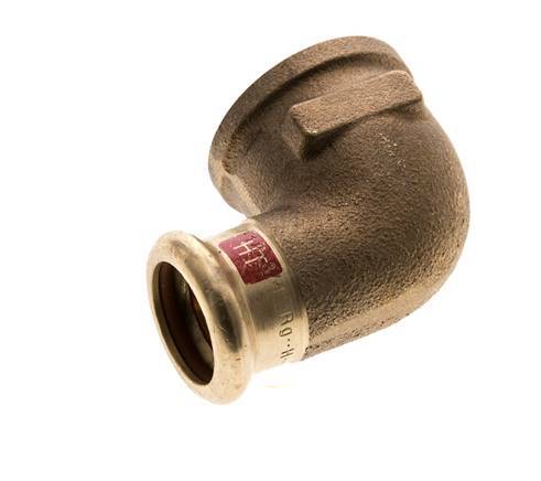 90 graden L-Perskoppeling - 18mm & Rp 3/4'' Persmof - Koperlegering