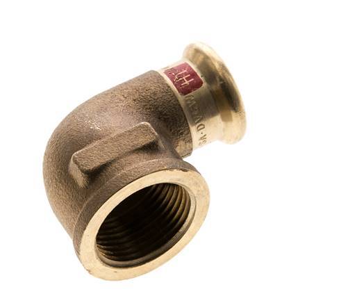 90 graden L-Perskoppeling - 18mm & Rp 3/4'' Persmof - Koperlegering