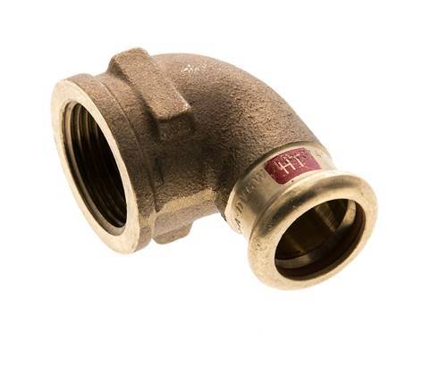 90 graden L-Perskoppeling - 18mm & Rp 3/4'' Persmof - Koperlegering