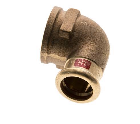 90 graden L-Perskoppeling - 18mm & Rp 3/4'' Persmof - Koperlegering