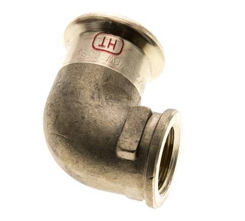 90 graden L-Perskoppeling - 22mm & Rp 1/2'' Persmof - Koperlegering
