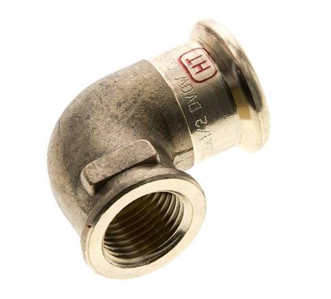 90 graden L-Perskoppeling - 22mm & Rp 1/2'' Persmof - Koperlegering