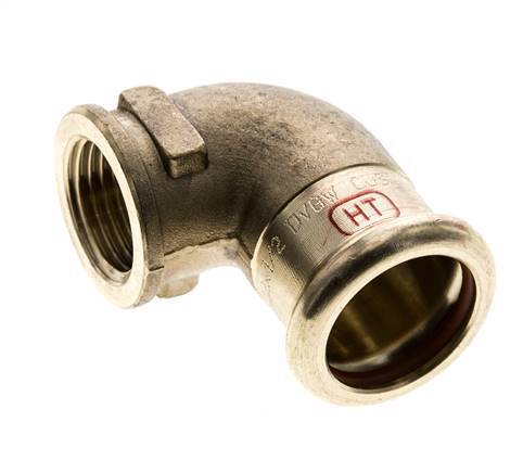 90 graden L-Perskoppeling - 22mm & Rp 1/2'' Persmof - Koperlegering