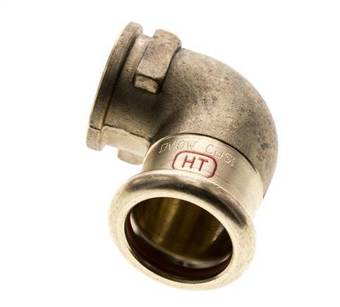 90 graden L-Perskoppeling - 22mm & Rp 1/2'' Persmof - Koperlegering