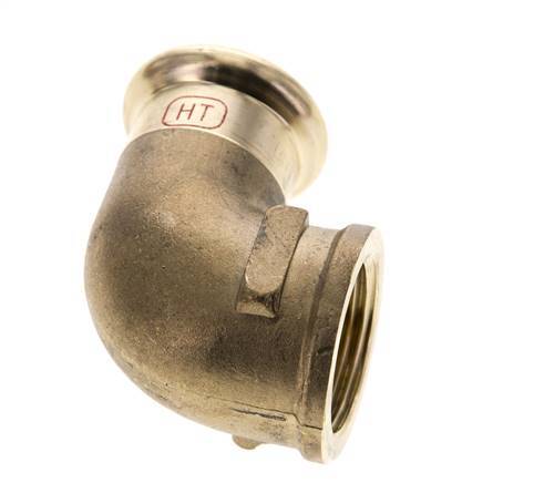 90 graden L-Perskoppeling - 22mm & Rp 3/4'' Persmof - Koperlegering