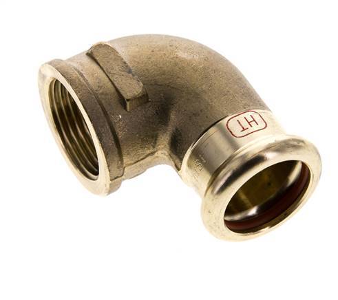 90 graden L-Perskoppeling - 22mm & Rp 3/4'' Persmof - Koperlegering