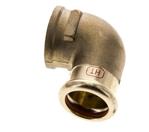 90 graden L-Perskoppeling - 22mm & Rp 3/4'' Persmof - Koperlegering