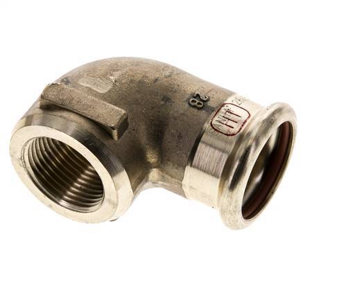 90deg Elbow Press Fitting - 28mm Female & Rp 3/4'' Female - Copper alloy