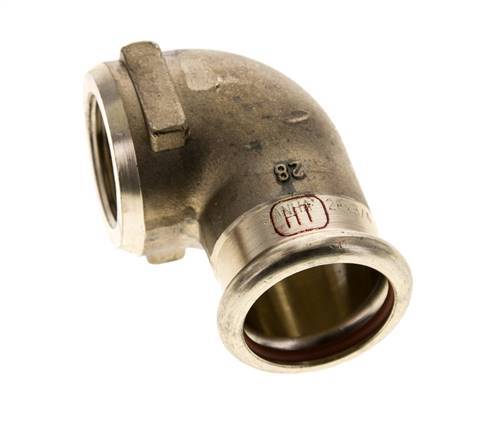 90deg Elbow Press Fitting - 28mm Female & Rp 3/4'' Female - Copper alloy