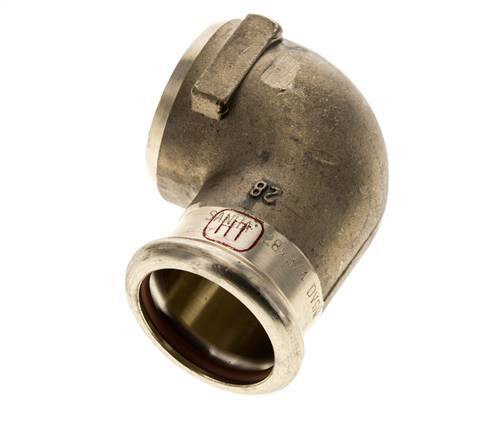90 graden L-Perskoppeling - 28mm & Rp 3/4'' Persmof - Koperlegering