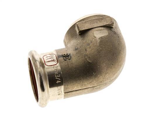 90 graden L-Perskoppeling - 28mm & Rp 3/4'' Persmof - Koperlegering