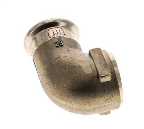 90 graden L-Perskoppeling - 28mm & Rp 3/4'' Persmof - Koperlegering