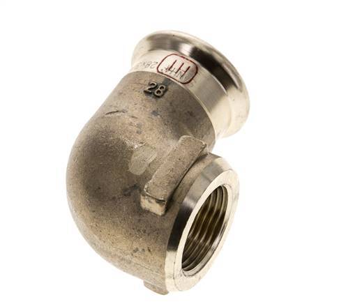 90 graden L-Perskoppeling - 28mm & Rp 3/4'' Persmof - Koperlegering