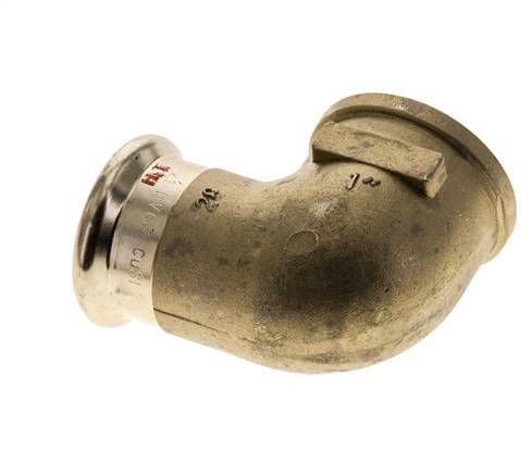 90 graden L-Perskoppeling - 28mm & Rp 1'' Persmof - Koperlegering