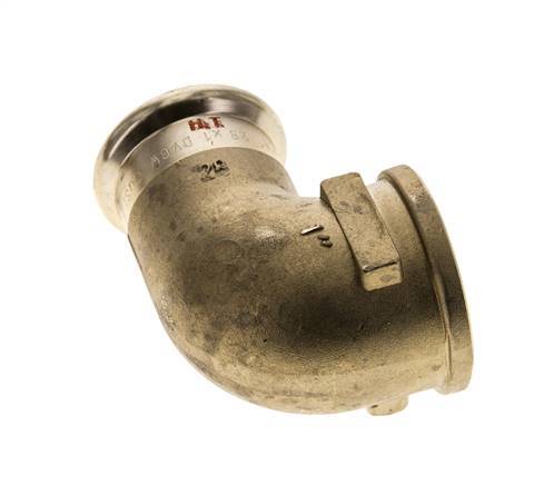 90 graden L-Perskoppeling - 28mm & Rp 1'' Persmof - Koperlegering